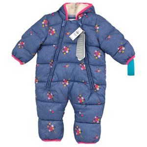 GAP Blue & Pink Floral Puffer Jacket | Perfect for Any Season